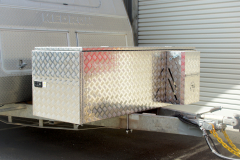 2. Aluminium Checker Plate Caravan Draw Bar Tool Box with Heavy Duty Jerry Can
