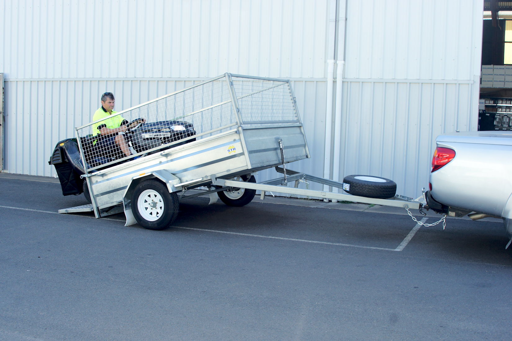8. 2400 x 1800 Gas Strut Tilt Mower Box Trailer