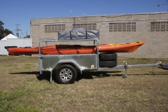 3. Box Trailer with Kayak - Tent Option