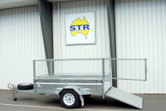 7. 2400 x 1500 Braked Box Trailer with High Checker Plate Tailgate