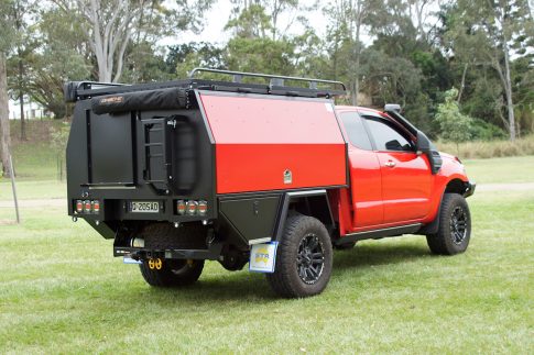Space Cab Red Ford Ranger Fitted to the Chassis
